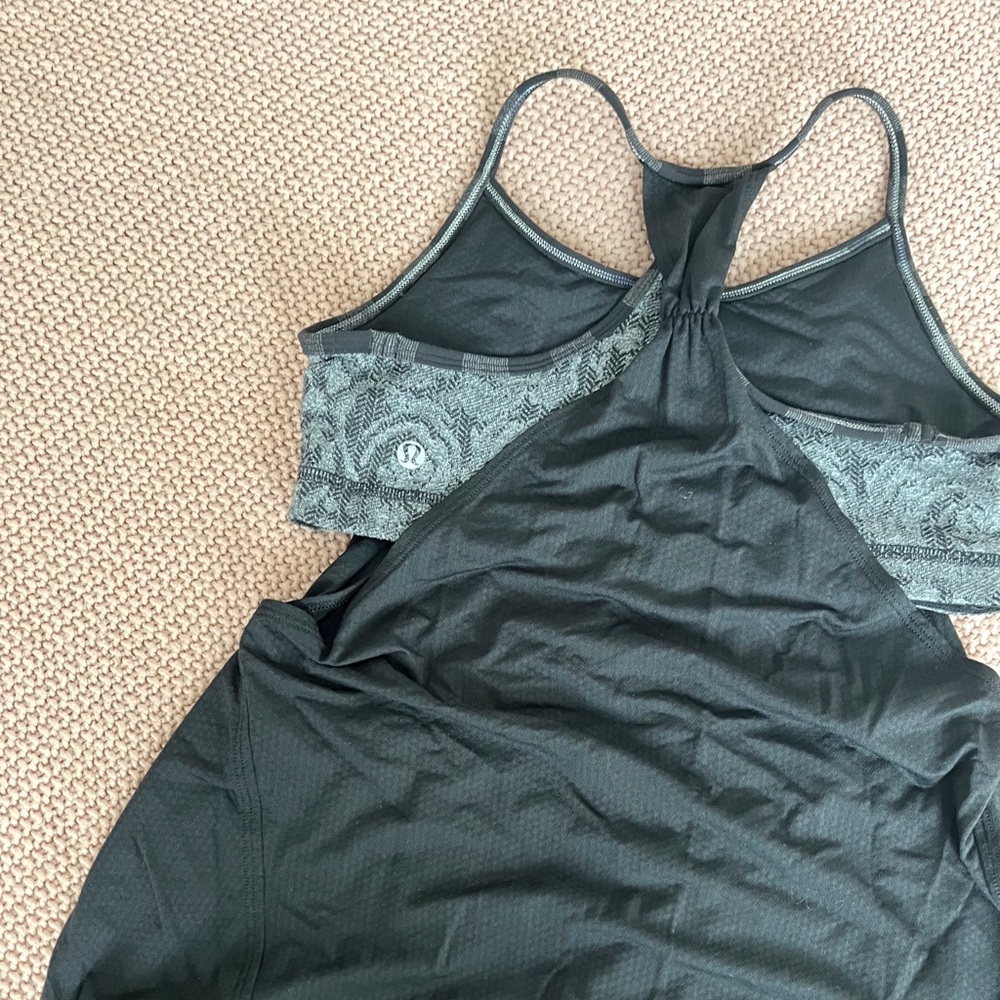 Lululemon Black and Grey No Limits Tank